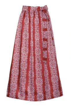 Dirndlschürze Lang 90cm Rot-weiß 001253