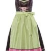 Spieth & Wensky Midi Dirndl 70cm Schwarz-grün Elvira 002790