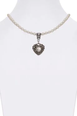Perlencollier Mit Swarovski-Herzanhänger 005695