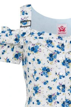 Spieth & Wensky Trachtenbluse Kurzarm Weiß Blau Geblümt Mit Carmenärmeln 006000 5 Spieth & Wensky Trachtenbluse Kurzarm Weiß Blau Geblümt Mit Carmenärmeln 006000 -Modegeschäft 006000 3 1200x1200