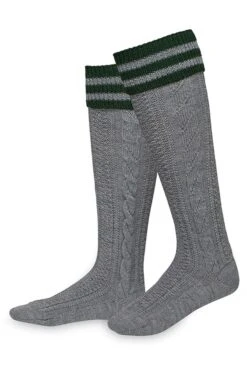 Trachtensocken Lang Grau-grün Merinowolle 100198
