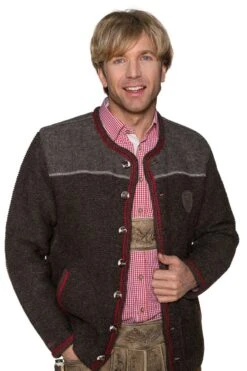 Spieth & Wensky Trachten Strickjacke Braun Rot Ramstein 113262