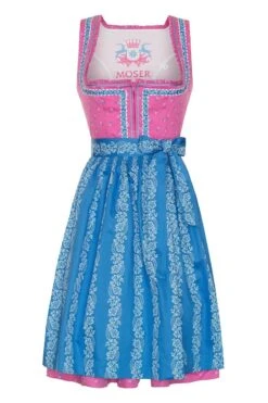 Mini Dirndl 60cm Pink-hellblau Lizzy 130943