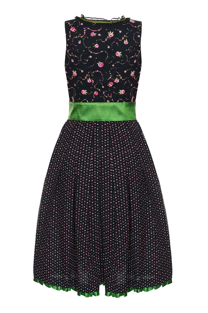 Midi Dirndl 65cm Schwarz-grün Antonia 131085 2 Midi Dirndl 65cm Schwarz-grün Antonia 131085 – Bild 2