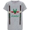 Kinder Trachtenshirt Kurzarm Grau Lederhos´n Lausbub 140085