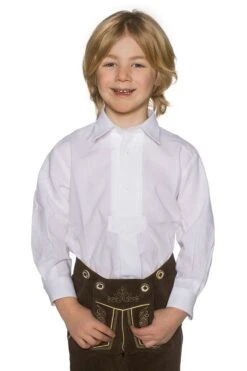 Kinder Trachtenhemd Langarm Weiß 140283