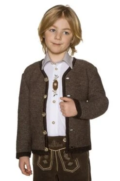 Kinder Trachten Strickjacke Dunkelbraun 140368