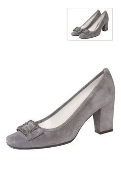 Pumps Grau Mit Schnalle 005401