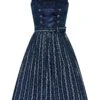 Midi Dirndl 65 Cm Dunkelblau Gepunktet 015619