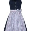 Mini Dirndl 60 Cm Dunkelblau Geblümt Weiß 015617