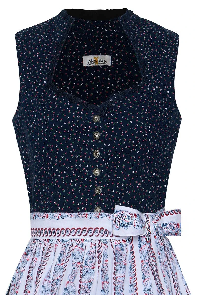 Mini Dirndl 60 Cm Dunkelblau Geblümt Weiß 015617 2 Mini Dirndl 60 Cm Dunkelblau Geblümt Weiß 015617 – Bild 2