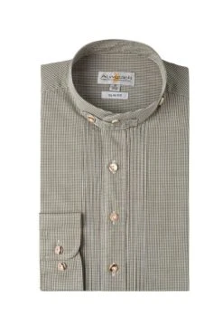 Trachtenhemd Langarm Grün Kariert Leon 004204 - Slimfit