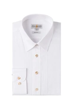 Trachtenhemd Langarm Weiß Slimfit Ludwig 111913 - Slimfit