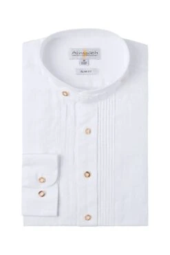 Trachtenhemd Langarm Weiß Slimfit 002509