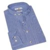 Trachtenhemd Langarm Blau Kariert Leon Slimfit 011071