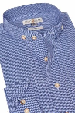 Trachtenhemd Langarm Blau Kariert Leon Slimfit 011071 -Modegeschäft almsach trachtenhemd langarm blau kariert leon slimfit 011071 2 1200x1200