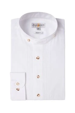 Trachtenhemd Langarm Weiß Leopold Slimfit 111914