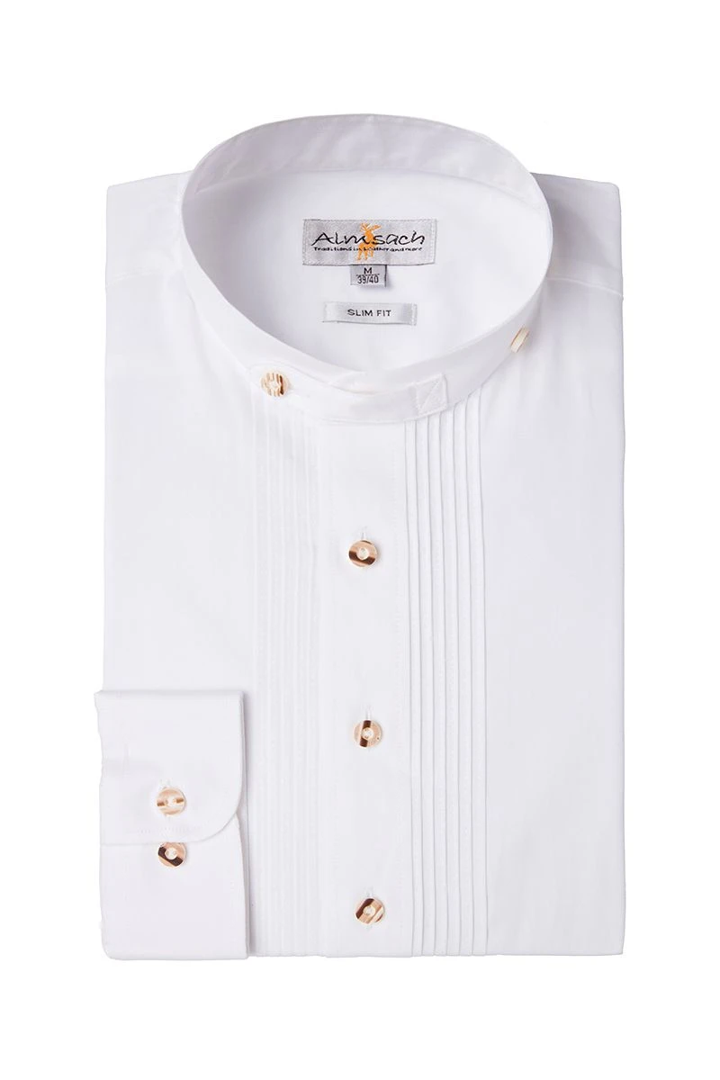 Trachtenhemd Langarm Weiß Leopold Slimfit 111914 1 Trachtenhemd Langarm Weiß Leopold Slimfit 111914