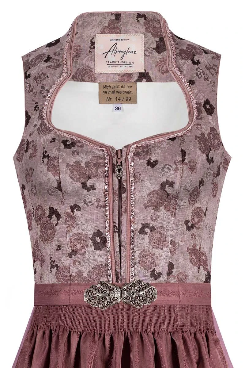 Midi Dirndl 65 Cm Altrosa Stretch Cecilia 010101 - Limitiert 2 Midi Dirndl 65 Cm Altrosa Stretch Cecilia 010101 - Limitiert – Bild 2