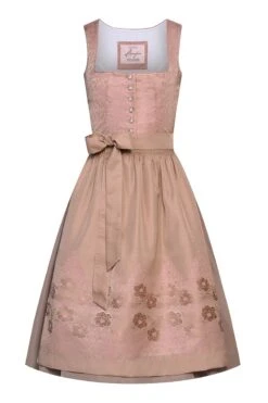 Midi Dirndl 65 Cm Altrosa Taupe Beatrix 009900