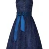 Midi Dirndl 65 Cm Dunkelblau Mit Spitzenschürze Bayana 009180
