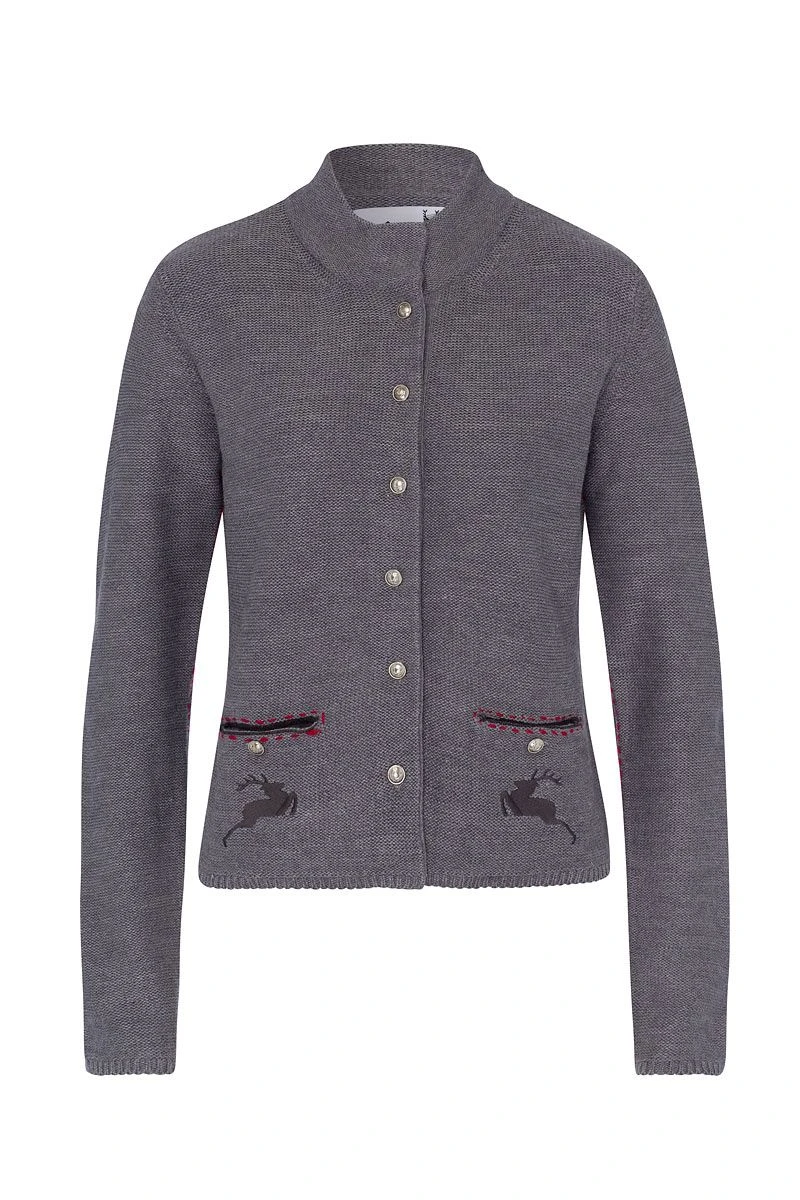 Trachten Strickjacke Grau Rot Carina 003599 1 Trachten Strickjacke Grau Rot Carina 003599