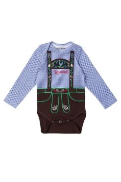 Baby-Body Blau Karo Lausbub Langarm 004105