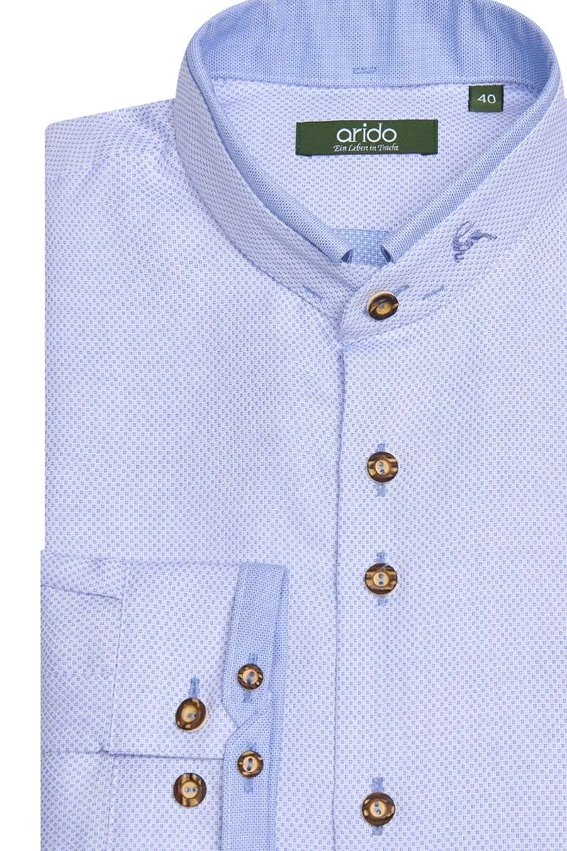 Trachtenhemd Langarm Blau Gemustert Vinzent 011581 2 Trachtenhemd Langarm Blau Gemustert Vinzent 011581 – Bild 2