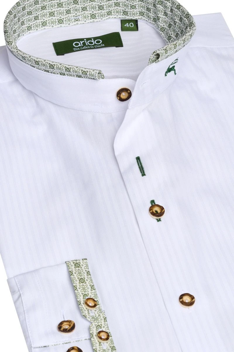Trachtenhemd Langarm Weiß Grün Vinzent 011565 2 Trachtenhemd Langarm Weiß Grün Vinzent 011565 – Bild 2