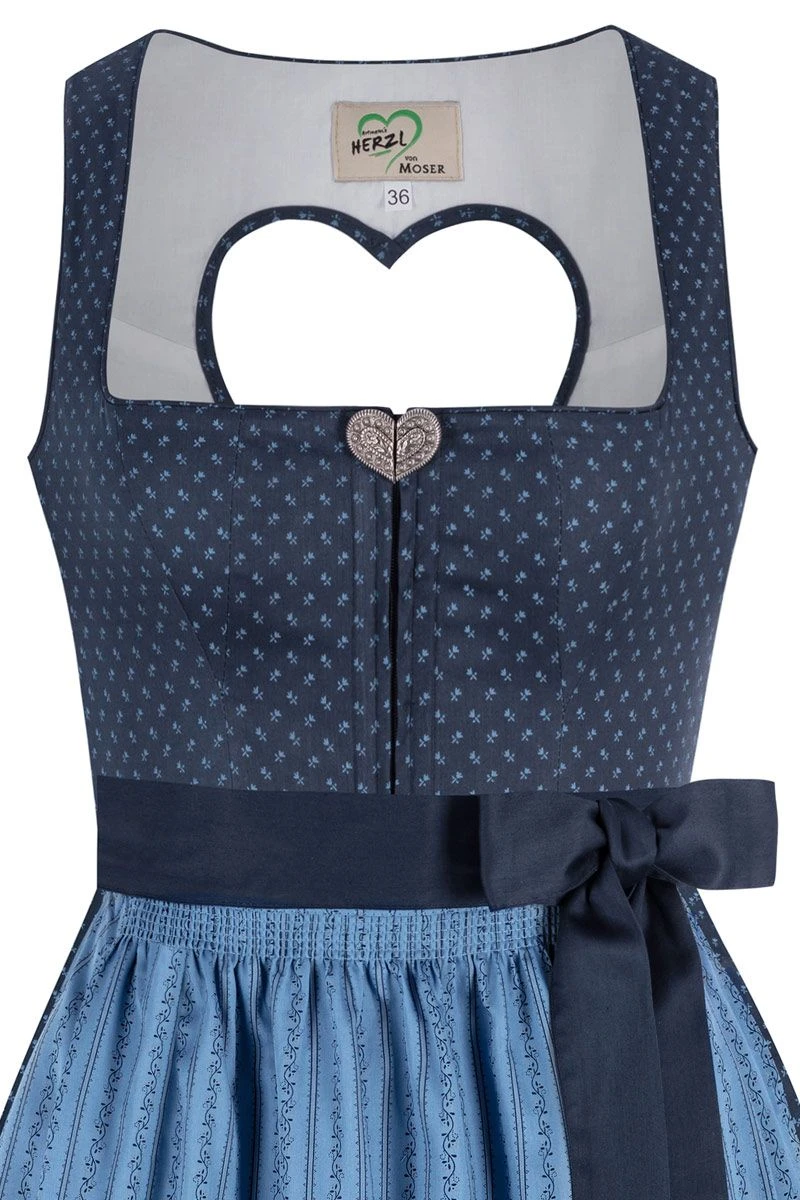 Midi Dirndl 65 Cm Dunkelblau Gemustert Blau Resi 014655 2 Midi Dirndl 65 Cm Dunkelblau Gemustert Blau Resi 014655 – Bild 2