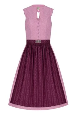 Midi Dirndl 65cm Altrosa Beere Gemustert Melina 009203 - Limitiert