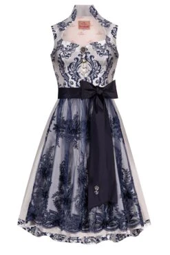 Midi Dirndl 65 Cm Silber Blau Königselfe 012136