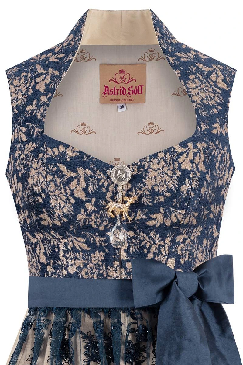 Midi Dirndl 70 Cm Dunkelblau Gold Elisa 016391 2 Midi Dirndl 70 Cm Dunkelblau Gold Elisa 016391 – Bild 2