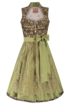 Midi Dirndl 70 Cm Gold Grün Esther 016390