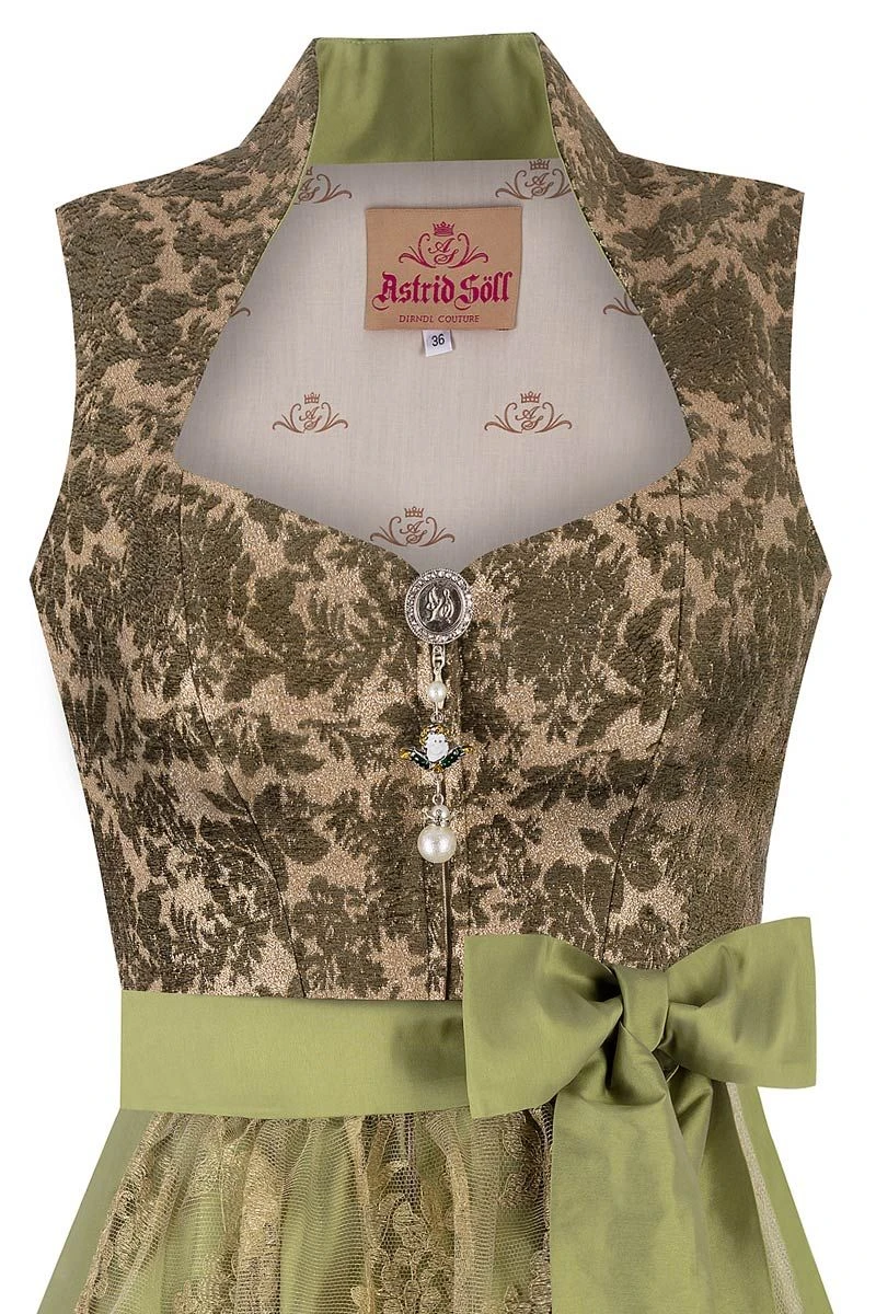 Midi Dirndl 70 Cm Gold Grün Esther 016390 2 Midi Dirndl 70 Cm Gold Grün Esther 016390 – Bild 2