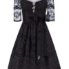 Midi Dirndl 70 Cm Schwarz Black Lady 016393
