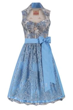 Midi Dirndl 70 Cm Silber Hellblau Caroline 016387