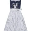 Mini Dirndl 60cm Dunkelblau Weiß Diana 003742