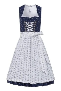Mini Dirndl 60cm Dunkelblau Weiß Diana 003742