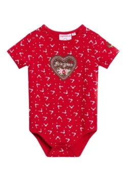 Baby Body Rot Mit Hirschprint Prinzessin 011401