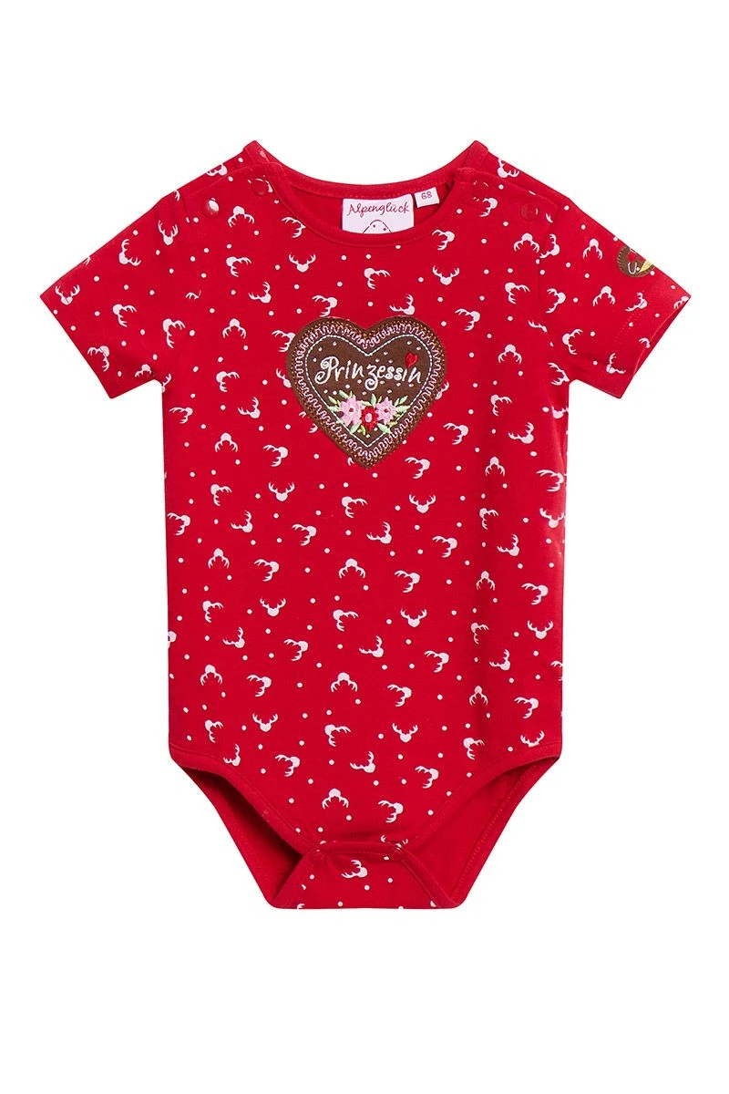 Baby Body Rot Mit Hirschprint Prinzessin 011401 1 Baby Body Rot Mit Hirschprint Prinzessin 011401