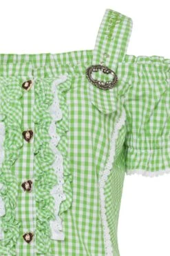 Trachtenbluse Kurzarm Hellgrün Kariert Mit Carmenärmeln 002288 -Modegeschäft country lady trachtenbluse kurzarm hellgruen kariert mit carmenaermeln 002288 3 1200x1200