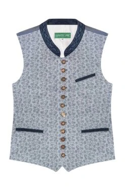 Trachtenweste Hellblau Gemustert 005008#X4691 BLAUH