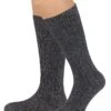 Trachten Kniestrümpfe Anthrazit Mit Zopfmuster 008083