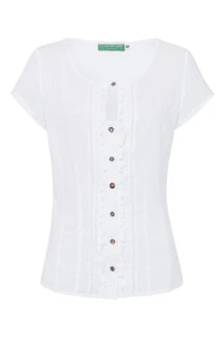 Trachtenbluse Kurzarm Weiß Vivien 003235