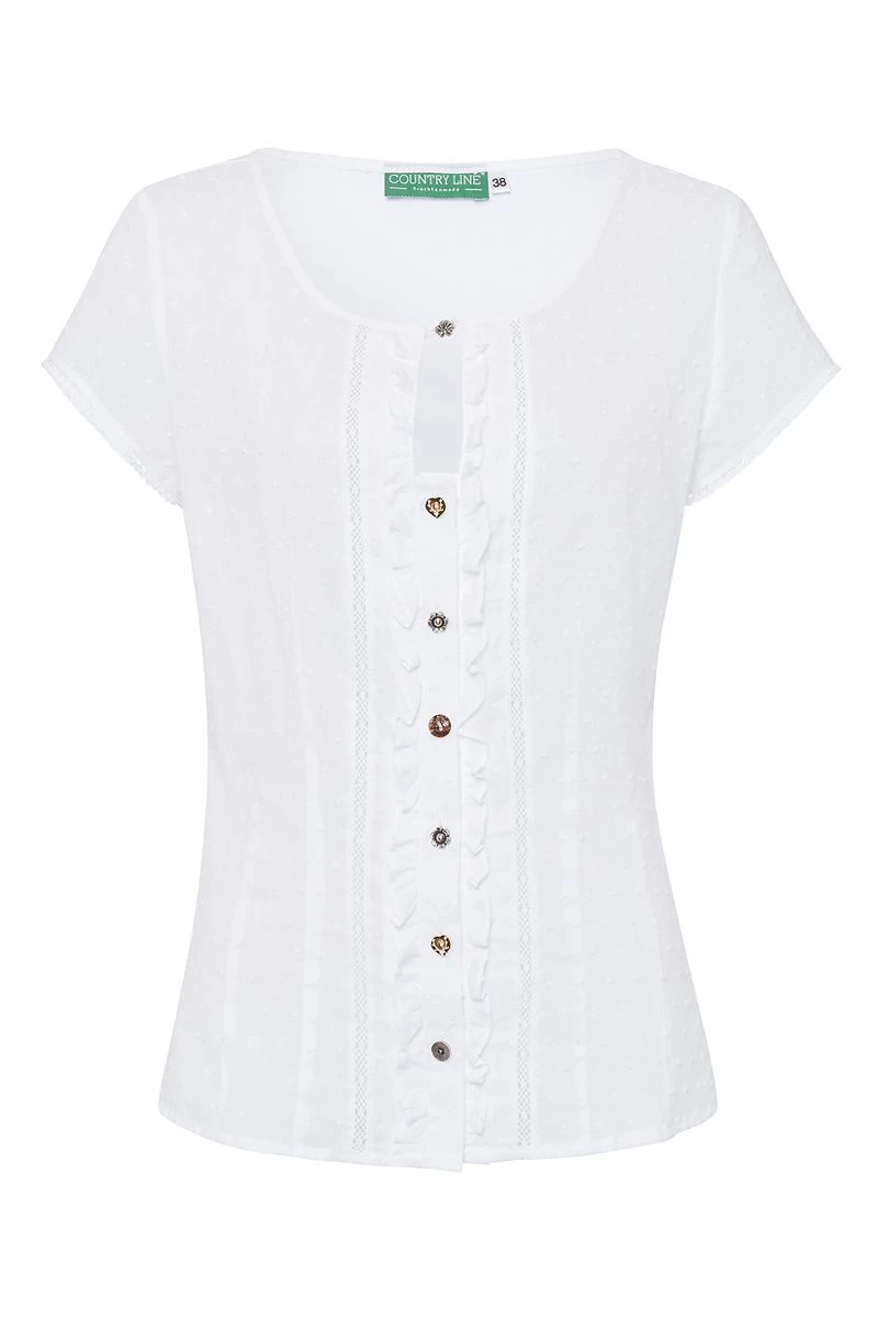 Trachtenbluse Kurzarm Weiß Vivien 003235 1 Trachtenbluse Kurzarm Weiß Vivien 003235