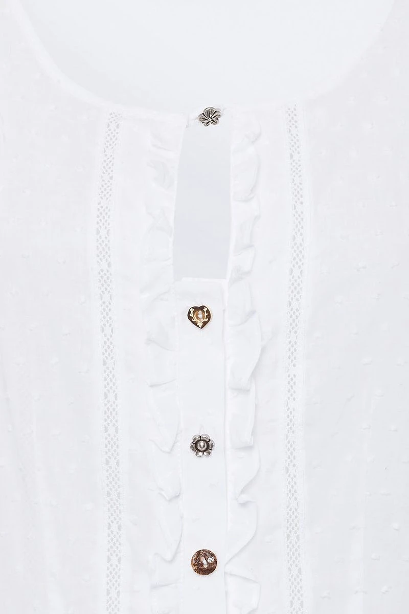Trachtenbluse Kurzarm Weiß Vivien 003235 3 Trachtenbluse Kurzarm Weiß Vivien 003235 – Bild 3