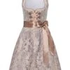 Mini Dirndl 60cm Taupe Beige Geblümt Jana 005446