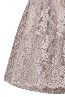 Mini Dirndl 60cm Taupe Beige Geblümt Jana 005446 -Modegeschäft edelheiss midi dirndl 65er taupe beige gebluemt jana 005446 5 1200x1200