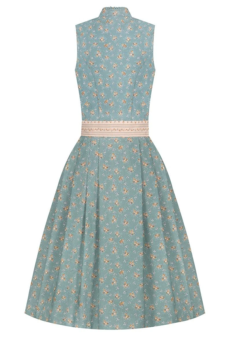 Midi Dirndl 65cm Türkis Creme Geblümt Tamara 004395 2 Midi Dirndl 65cm Türkis Creme Geblümt Tamara 004395 – Bild 2